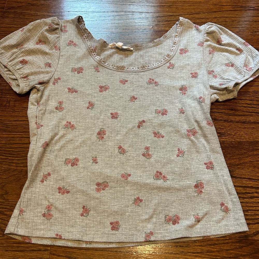 Floral Print Puff Sleeve Top